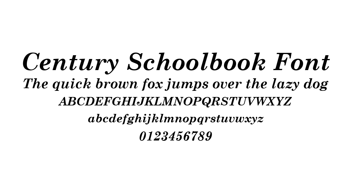 Century Schoolbook Font font preview