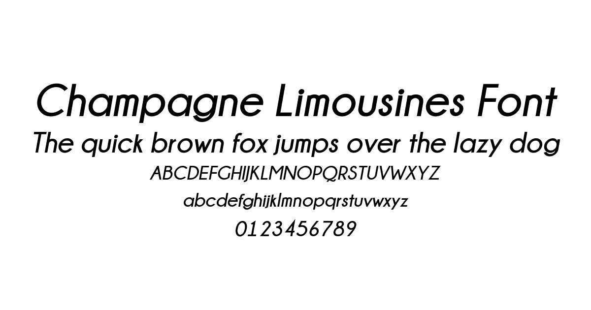 Champagne Limousines Font font preview