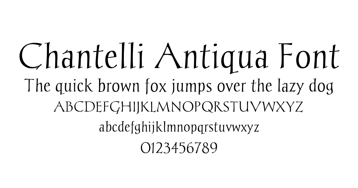 Chantelli Antiqua Font font preview
