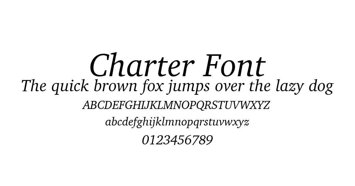 Charter Font font preview