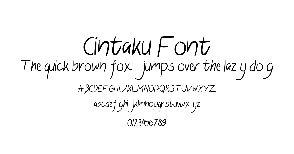 Cintaku Font preview