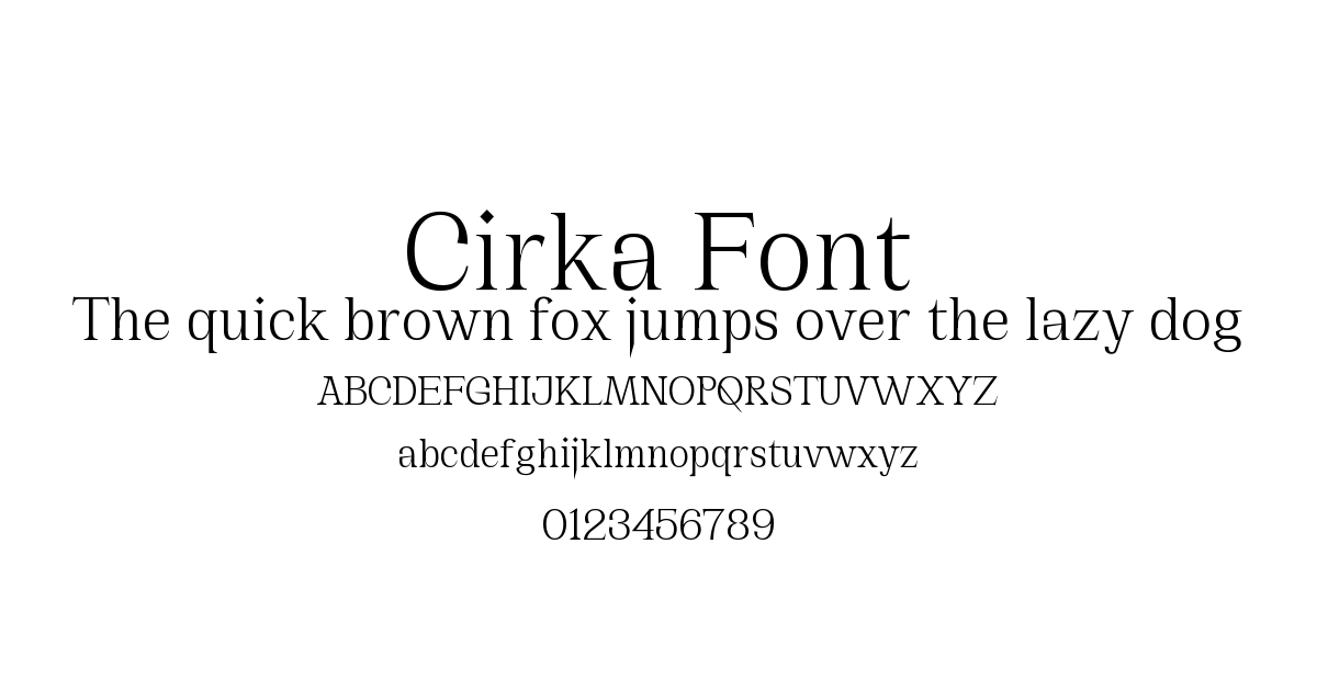 Cirka Font font preview