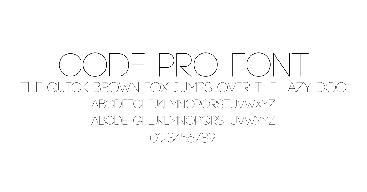 Code Pro Font font preview
