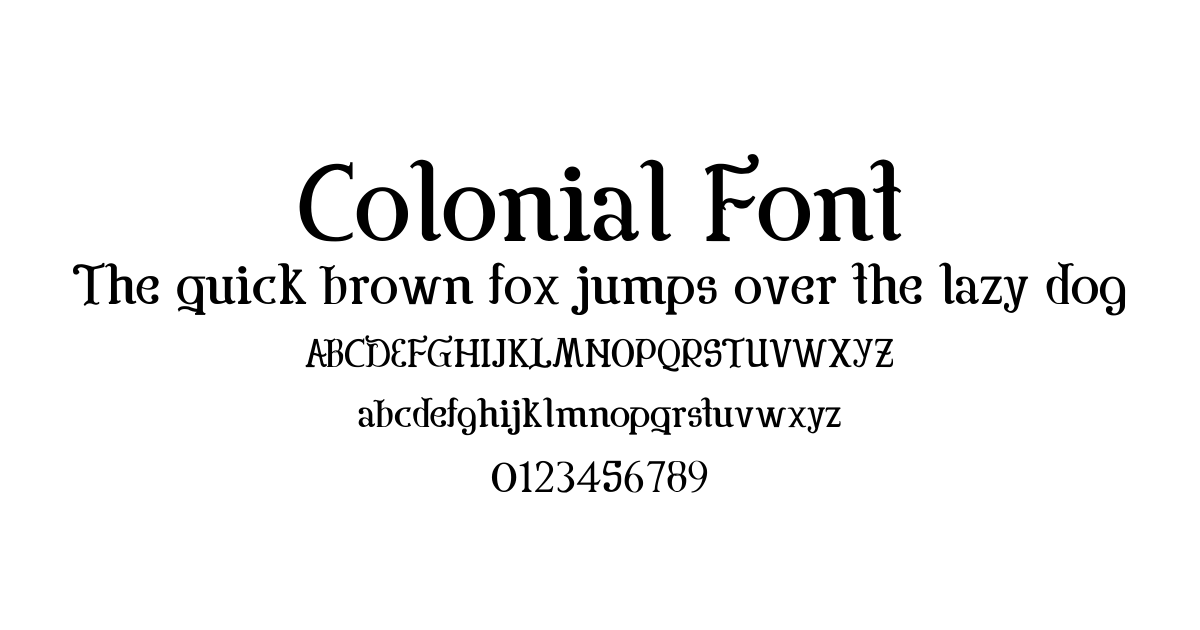 Colonial Font font preview