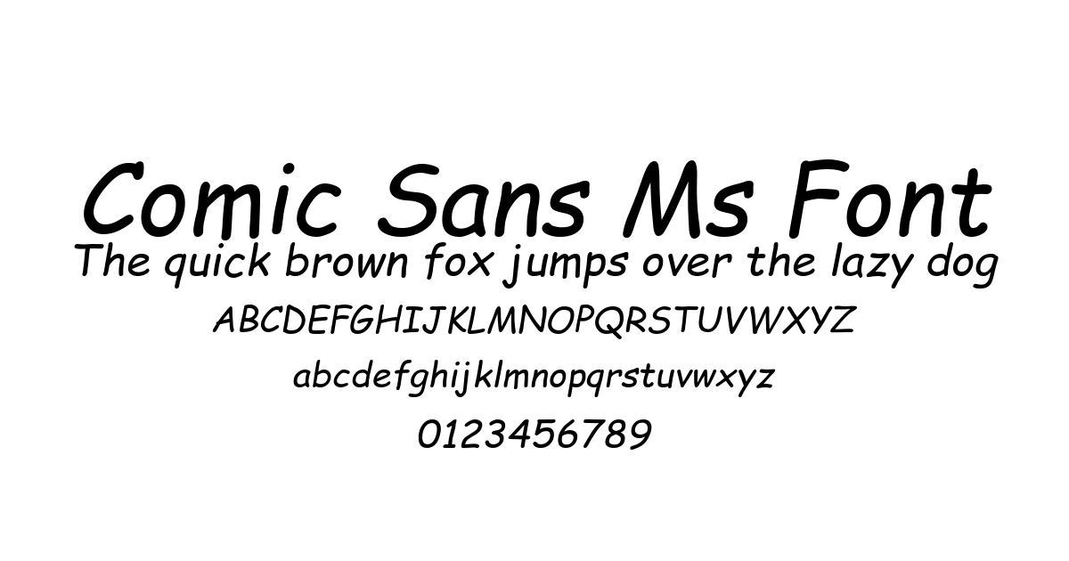 Comic Sans Ms Font font preview