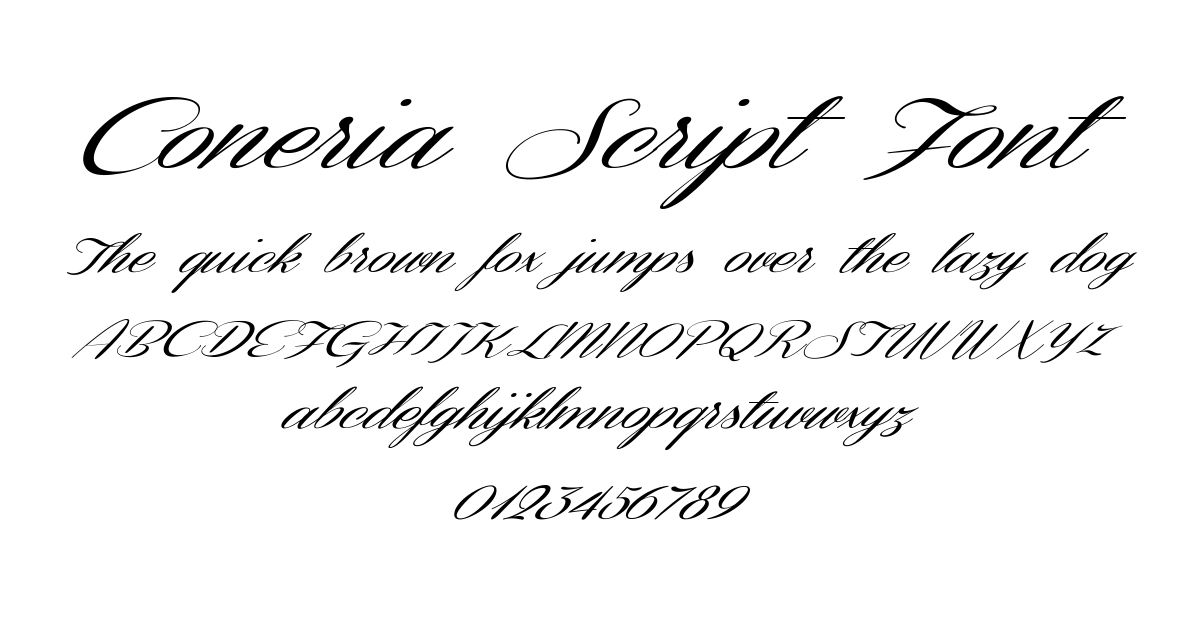 Coneria Script Font font preview