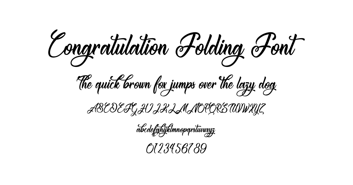 Congratulation Folding Font preview