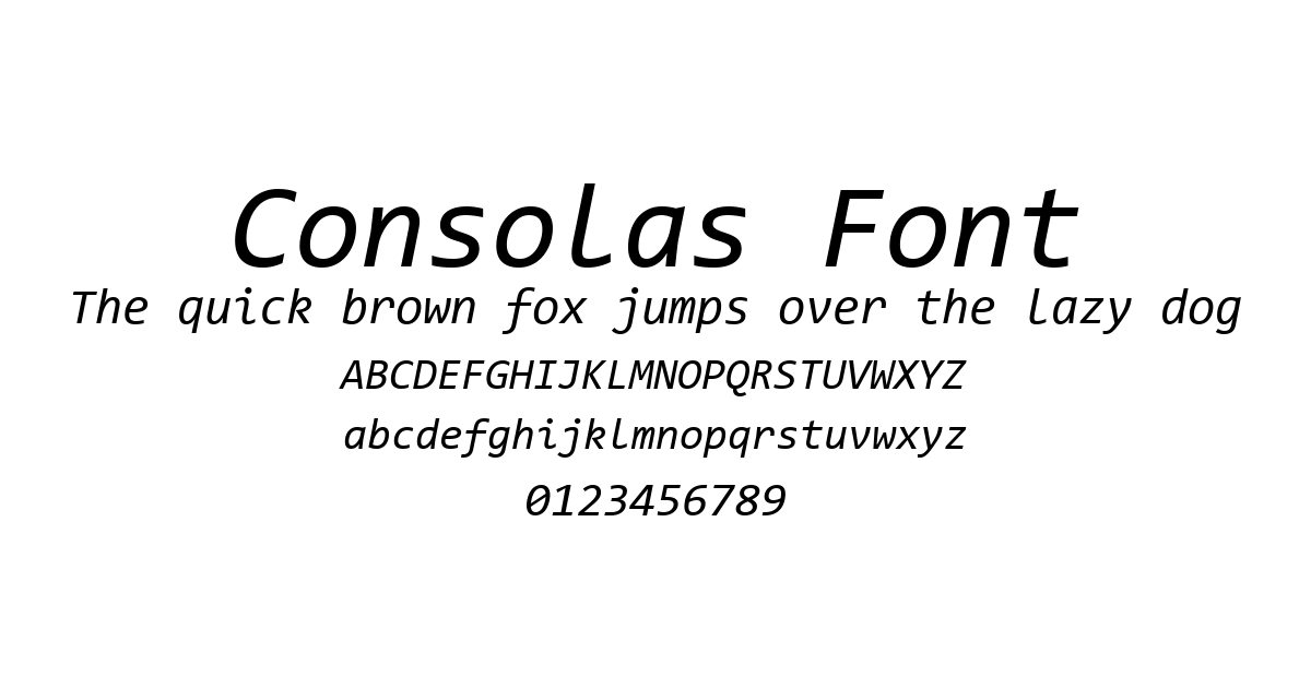 Consolas Font font preview
