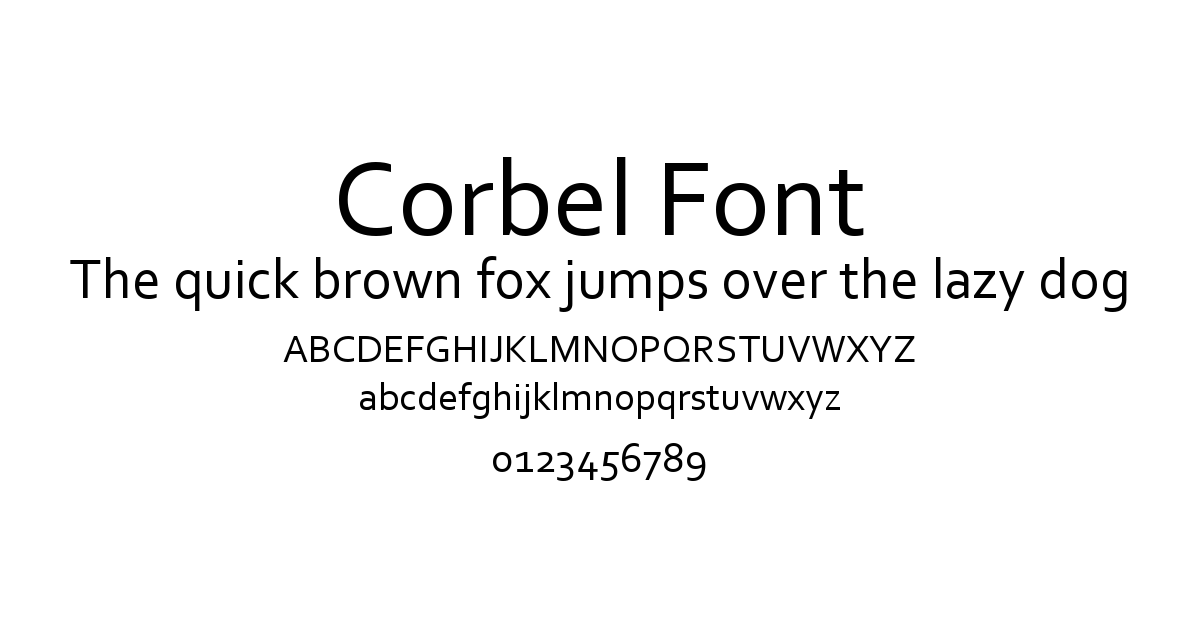Corbel Font font preview