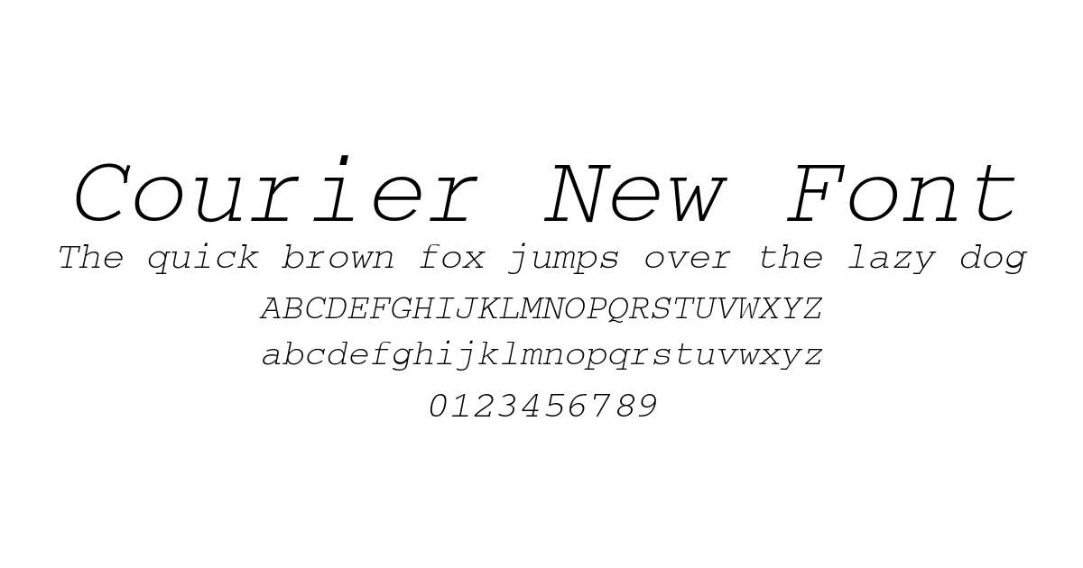 Courier New Font font preview