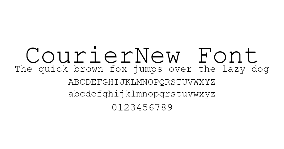 CourierNew Font font preview