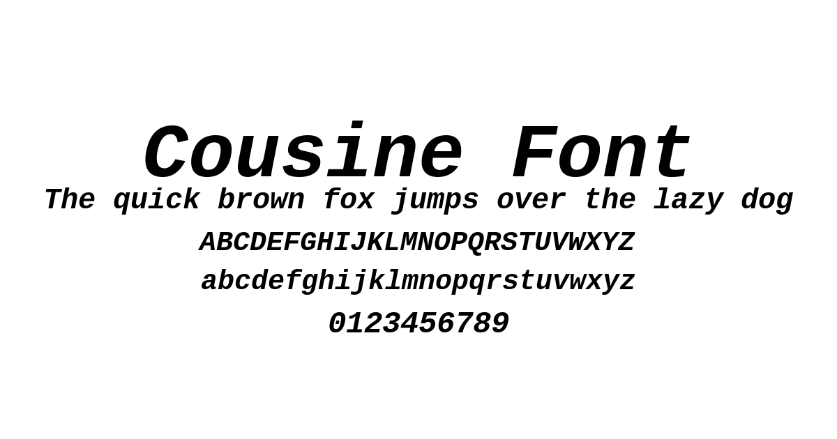 Cousine Font preview
