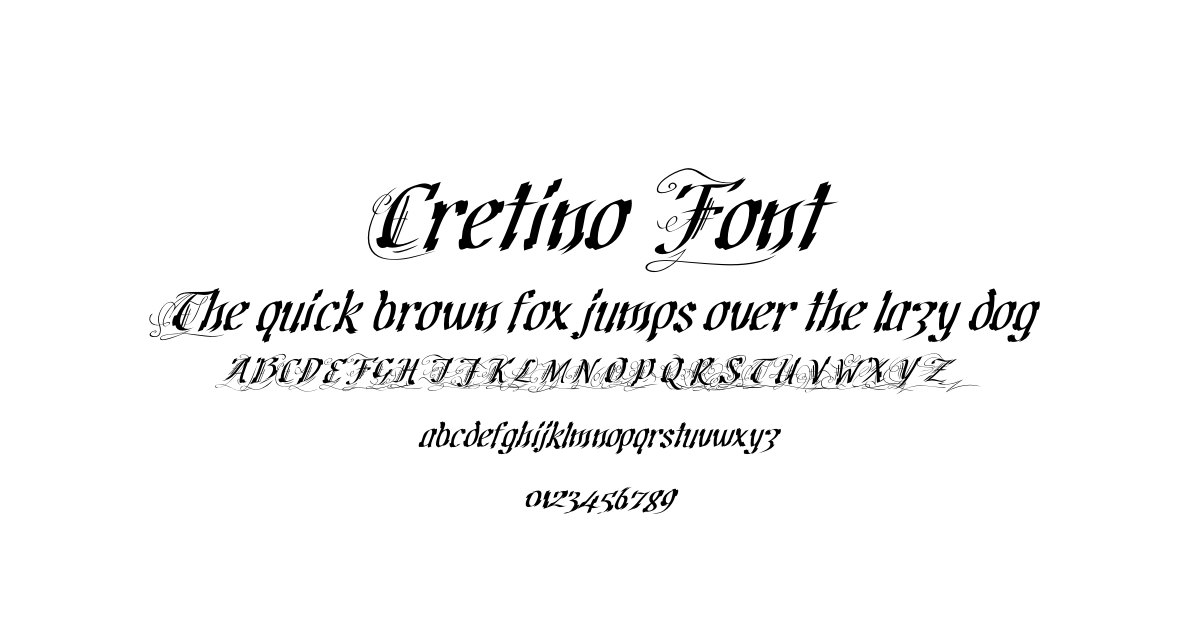 Cretino Font font preview