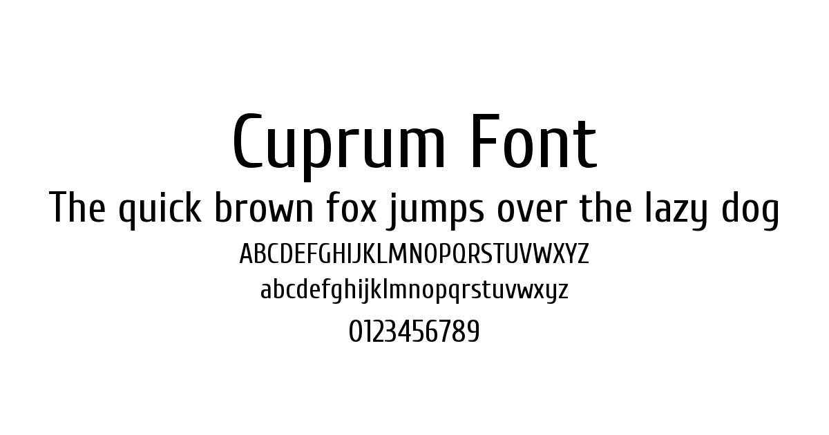 Cuprum Font font preview