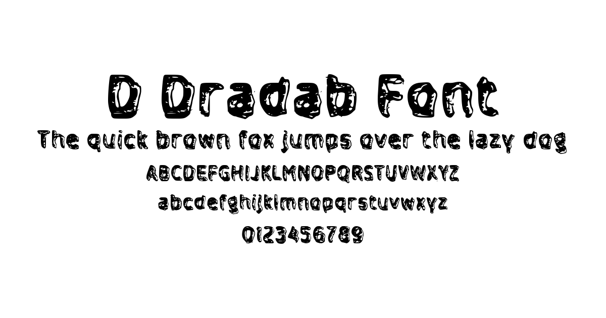 D Dradab Font preview