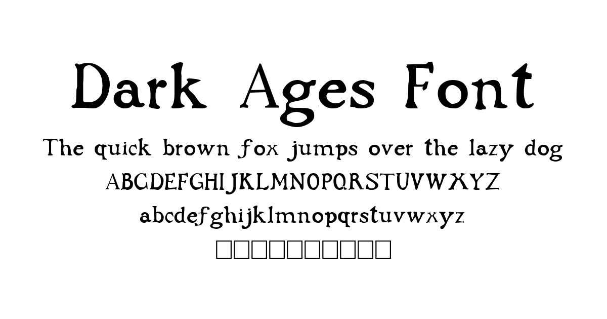 Dark Ages Font font preview