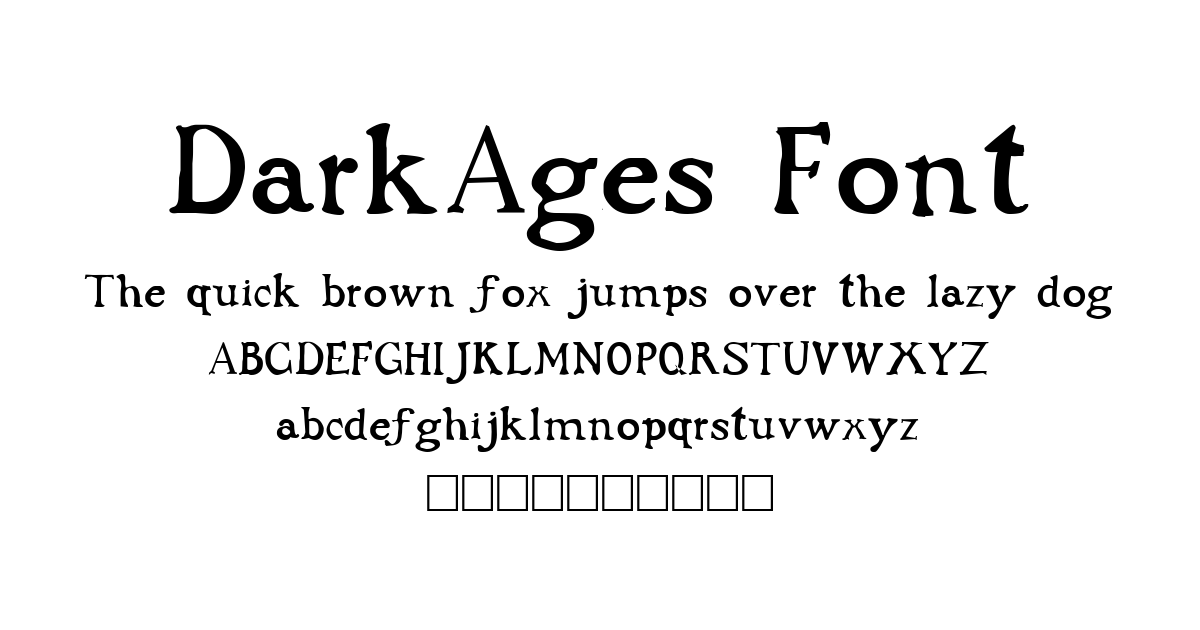 DarkAges Font font preview