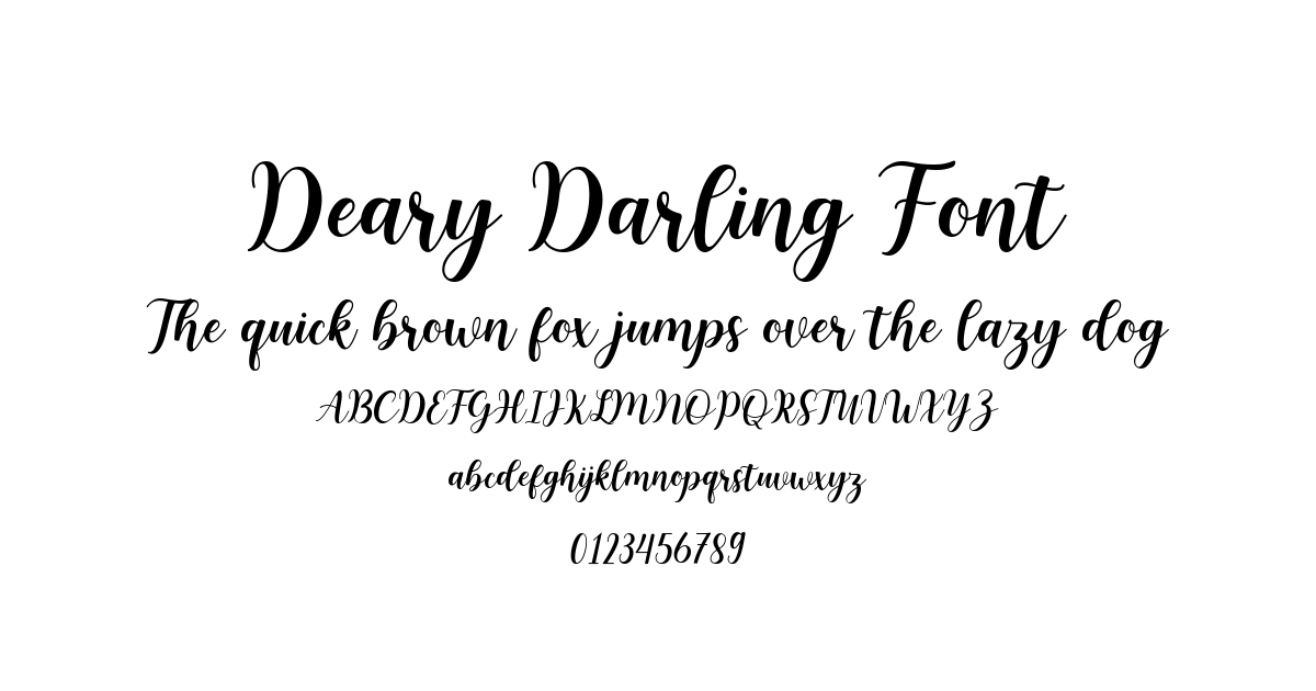 Deary Darling Font font preview
