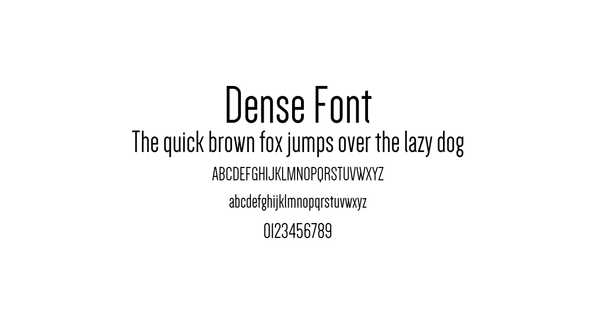 Dense Font font preview