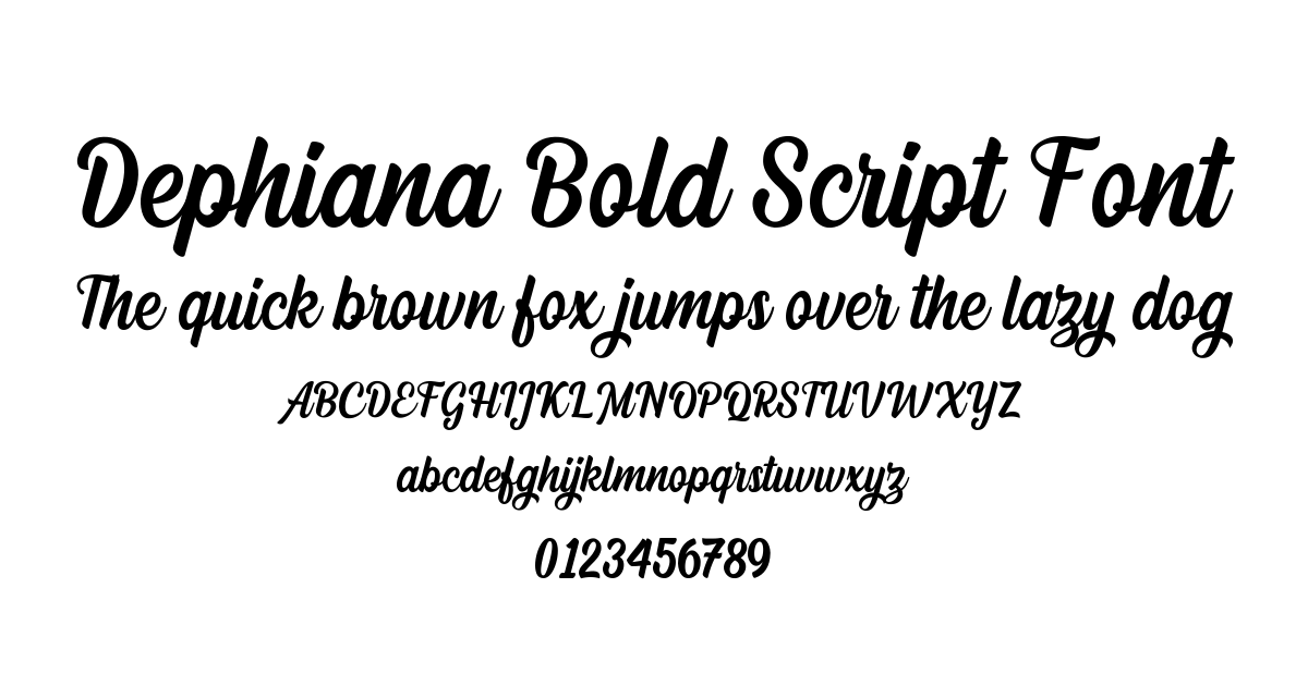 Dephiana Bold Script Font preview