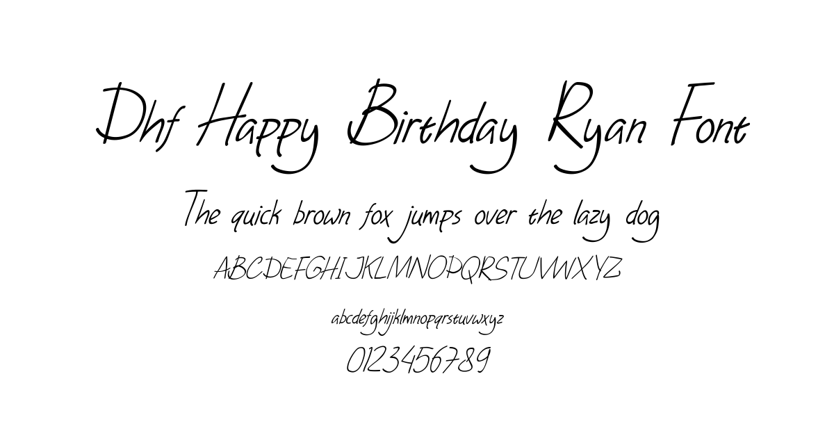 Dhf Happy Birthday Ryan Font preview