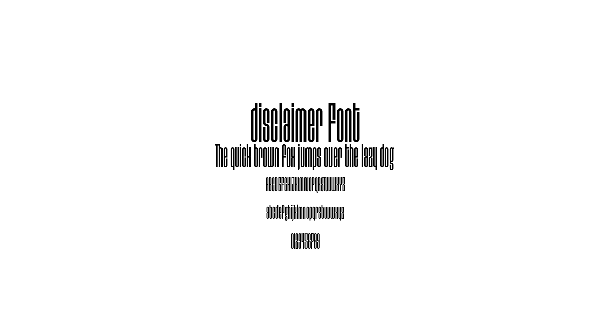 disclaimer Font font preview
