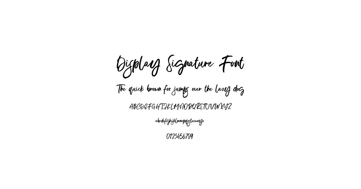 Display Signature Font preview