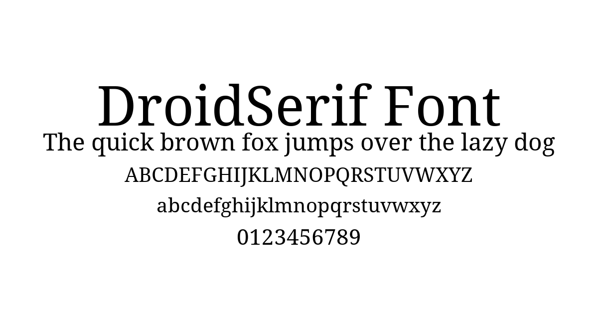 DroidSerif Font font preview