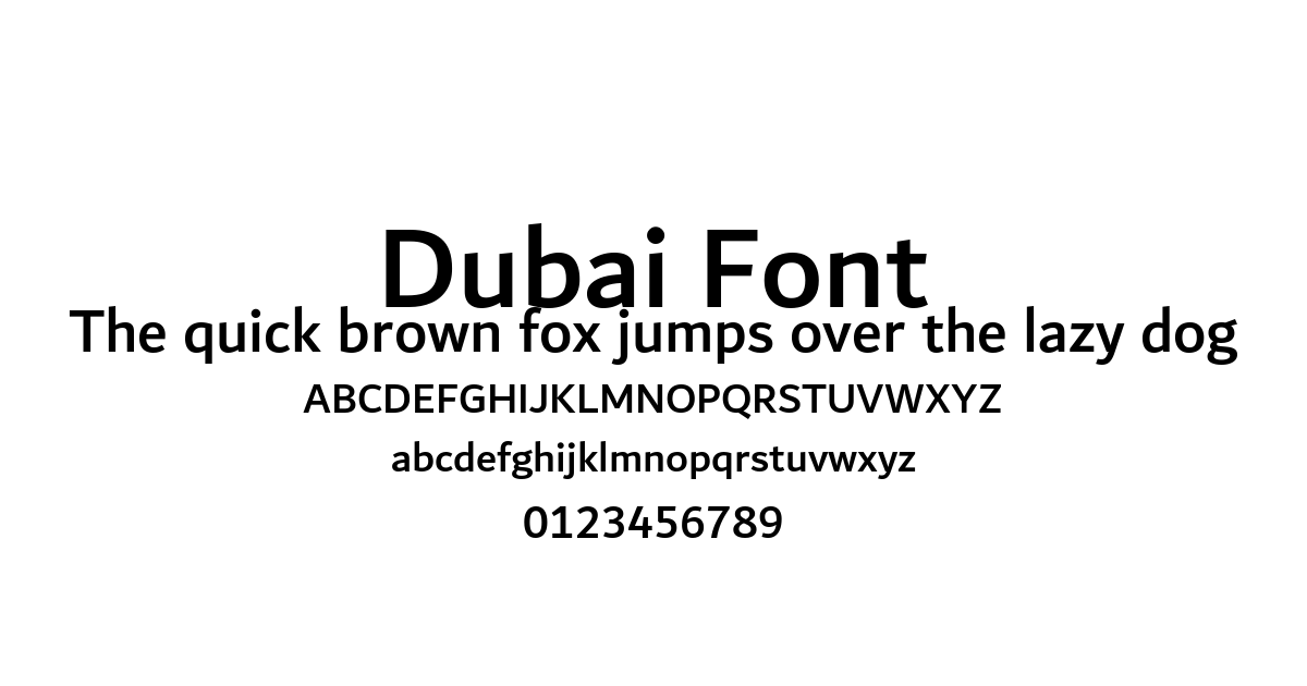 Dubai Font preview