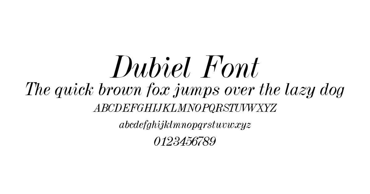 Dubiel Font preview
