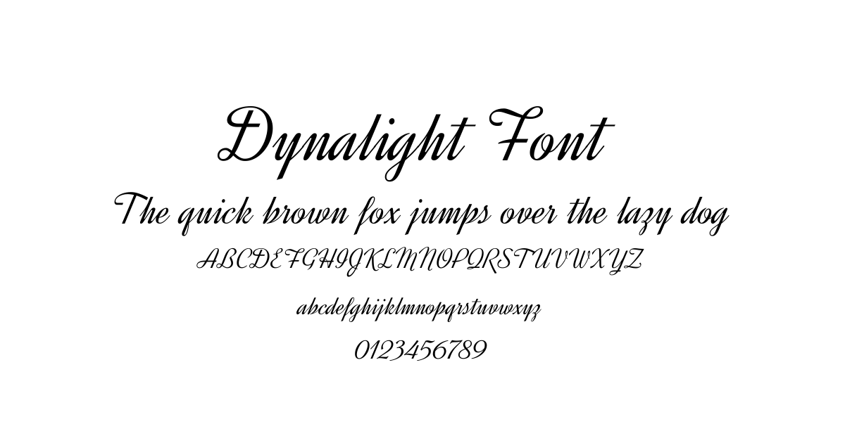 Dynalight Font preview