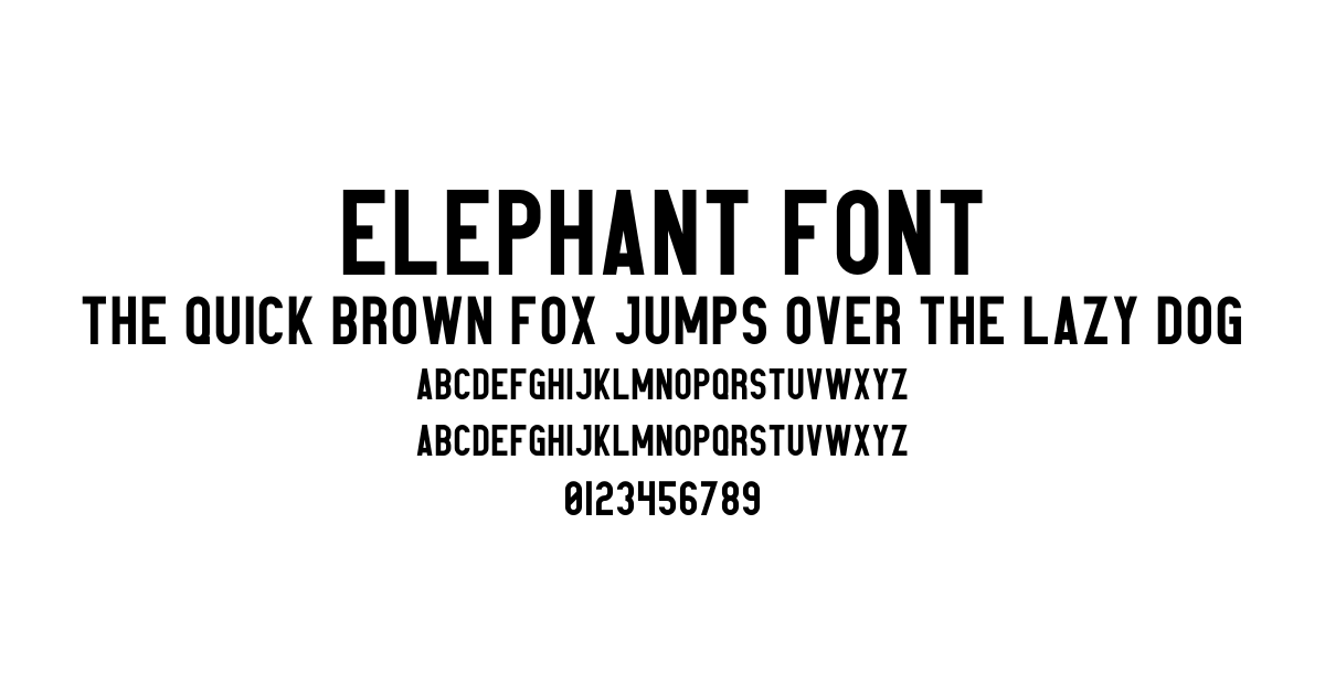 Elephant Font font preview