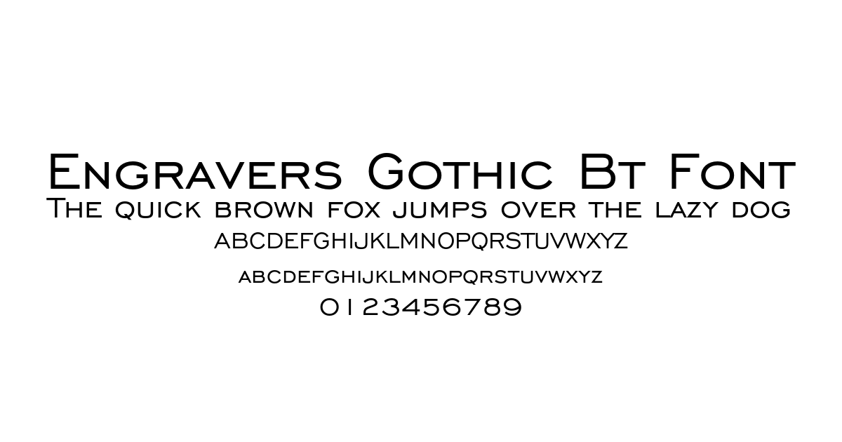Engravers Gothic Bt Font preview