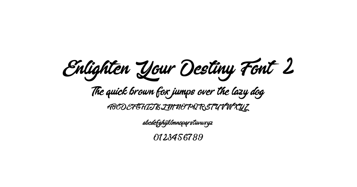Enlighten Your Destiny Font  2 font preview