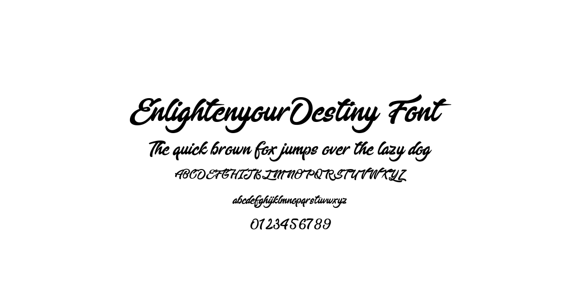 EnlightenyourDestiny Font preview