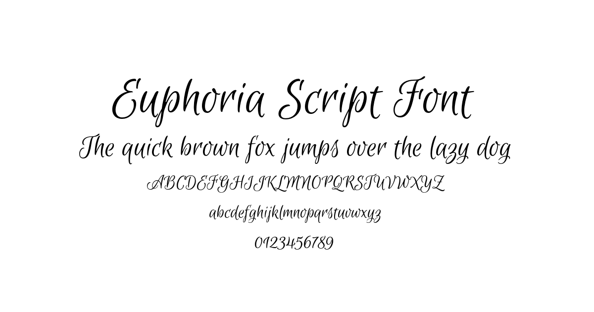 Euphoria Script Font preview