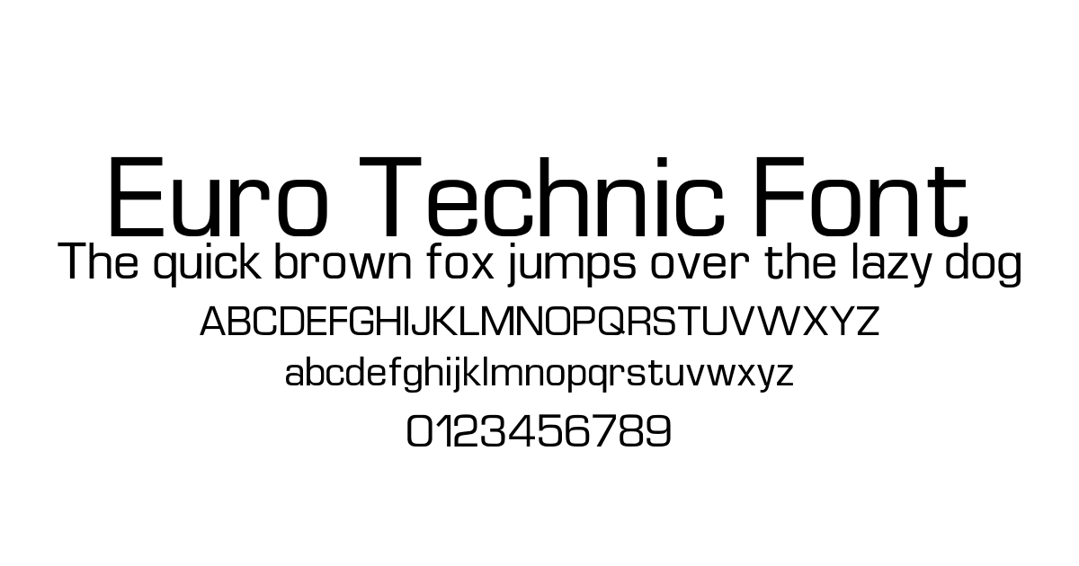Euro Technic Font font preview