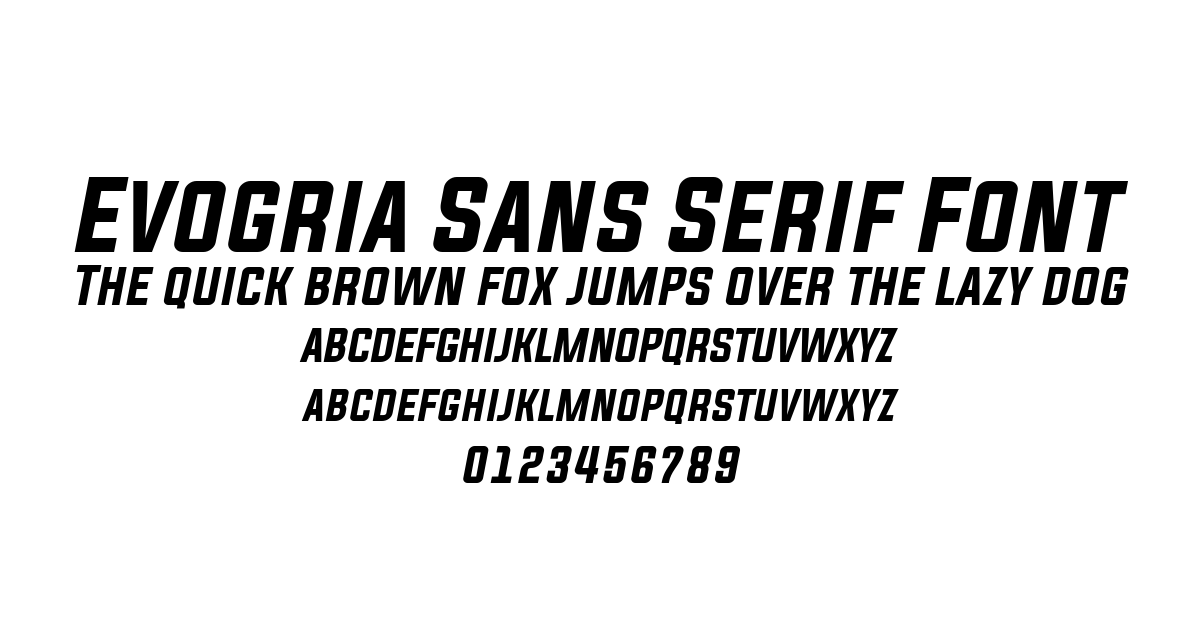 Evogria Sans Serif Font font preview