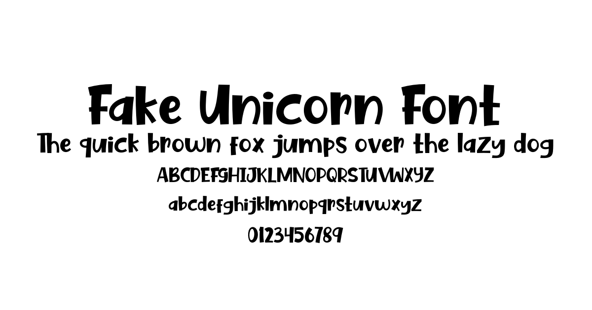 Fake Unicorn Font preview