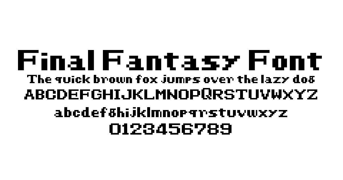 Final Fantasy Font preview