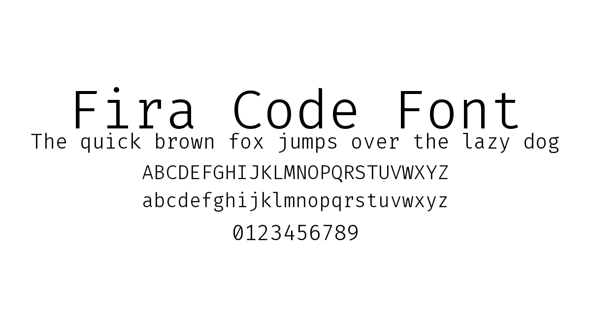 Fira Code Font font preview