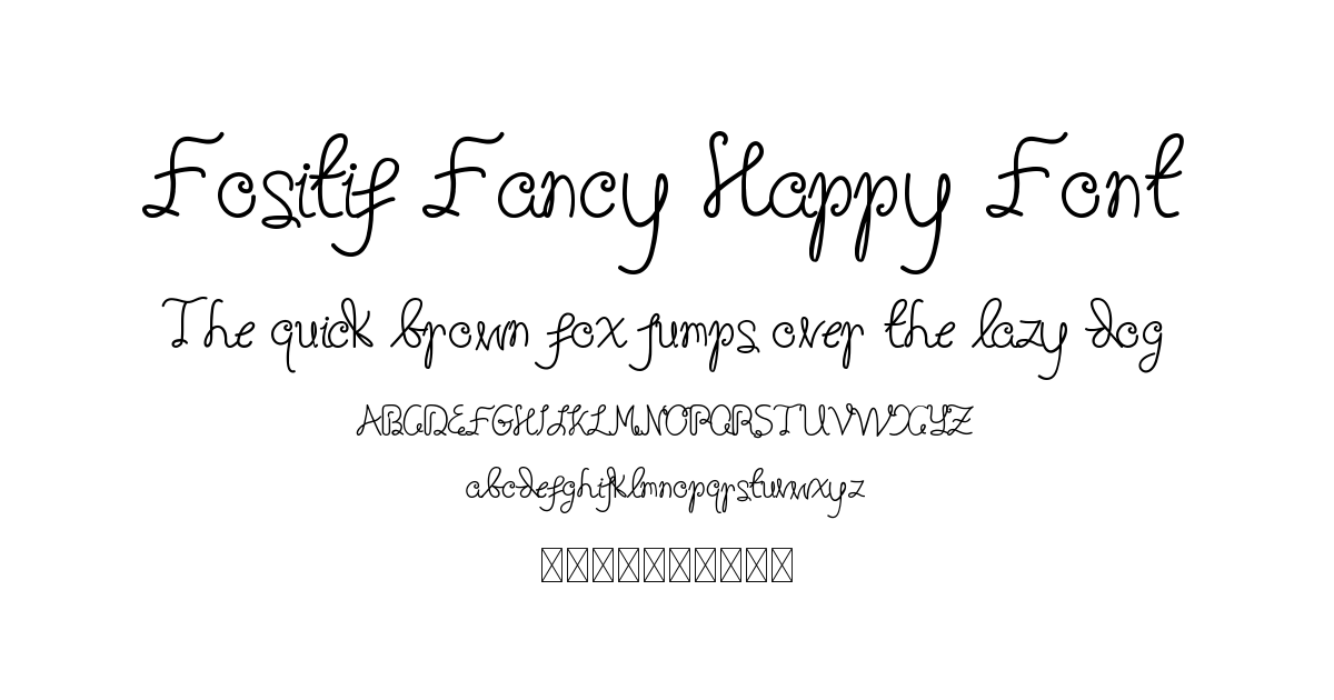 Fositif Fancy Happy Font preview