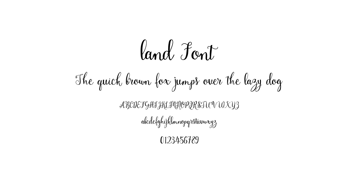 land Font preview