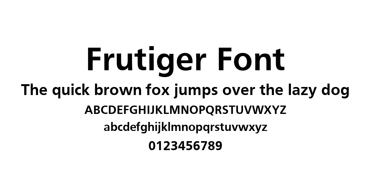 Frutiger Font font preview