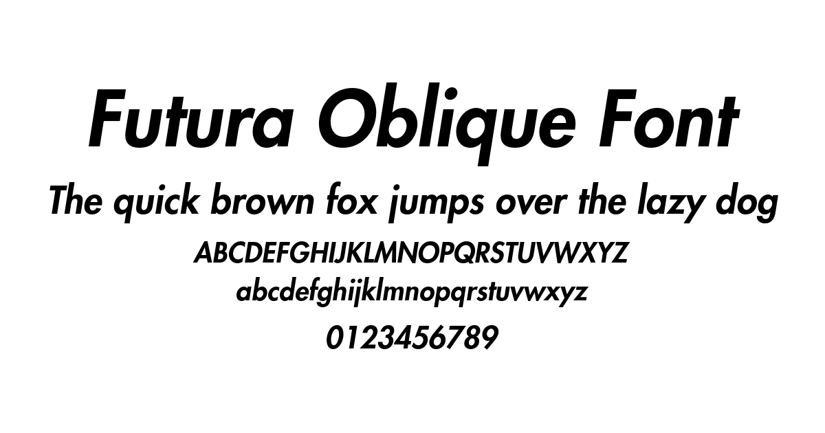 Futura Oblique Font preview