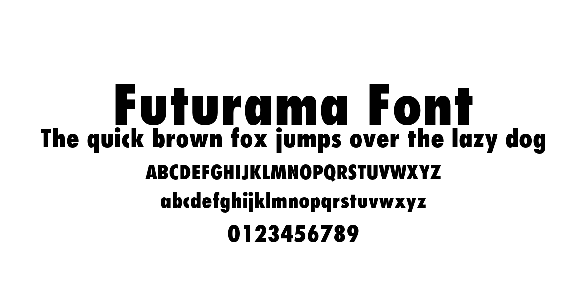 Futurama Font preview