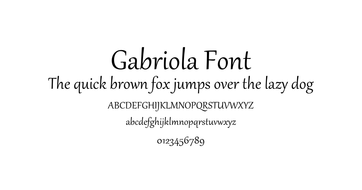 Gabriola Font font preview