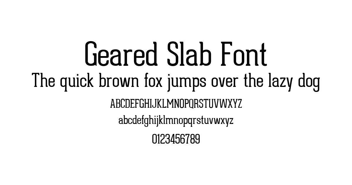 Geared Slab Font font preview