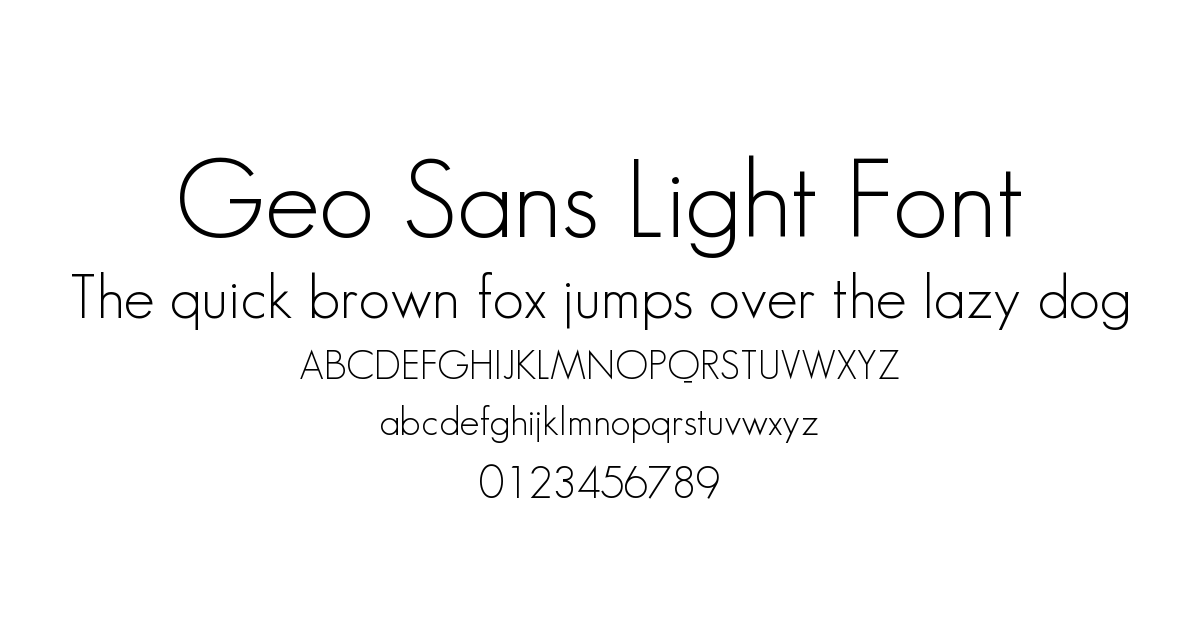 Geo Sans Light Font font preview