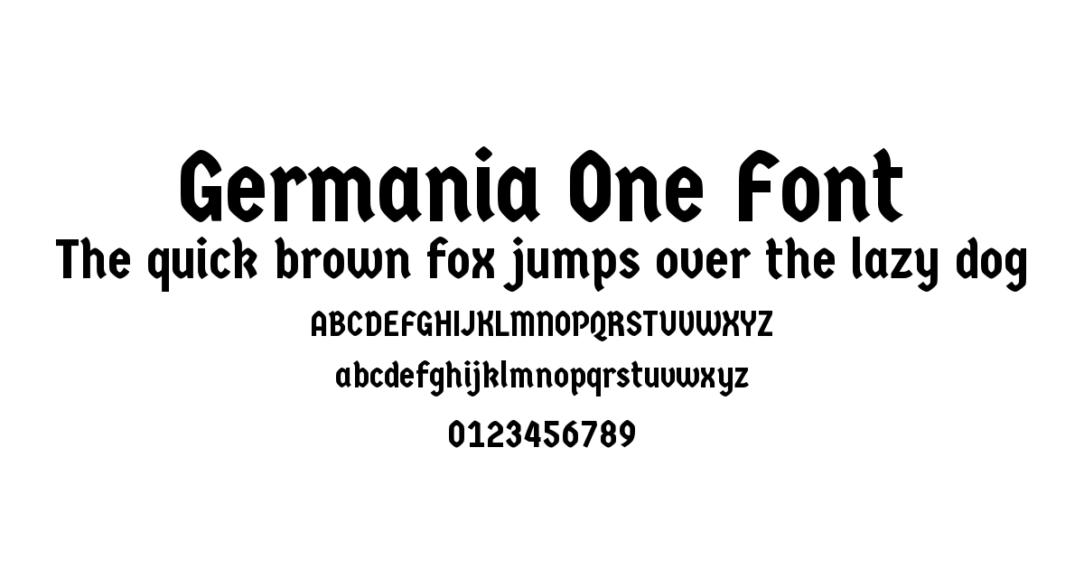 Germania One Font font preview